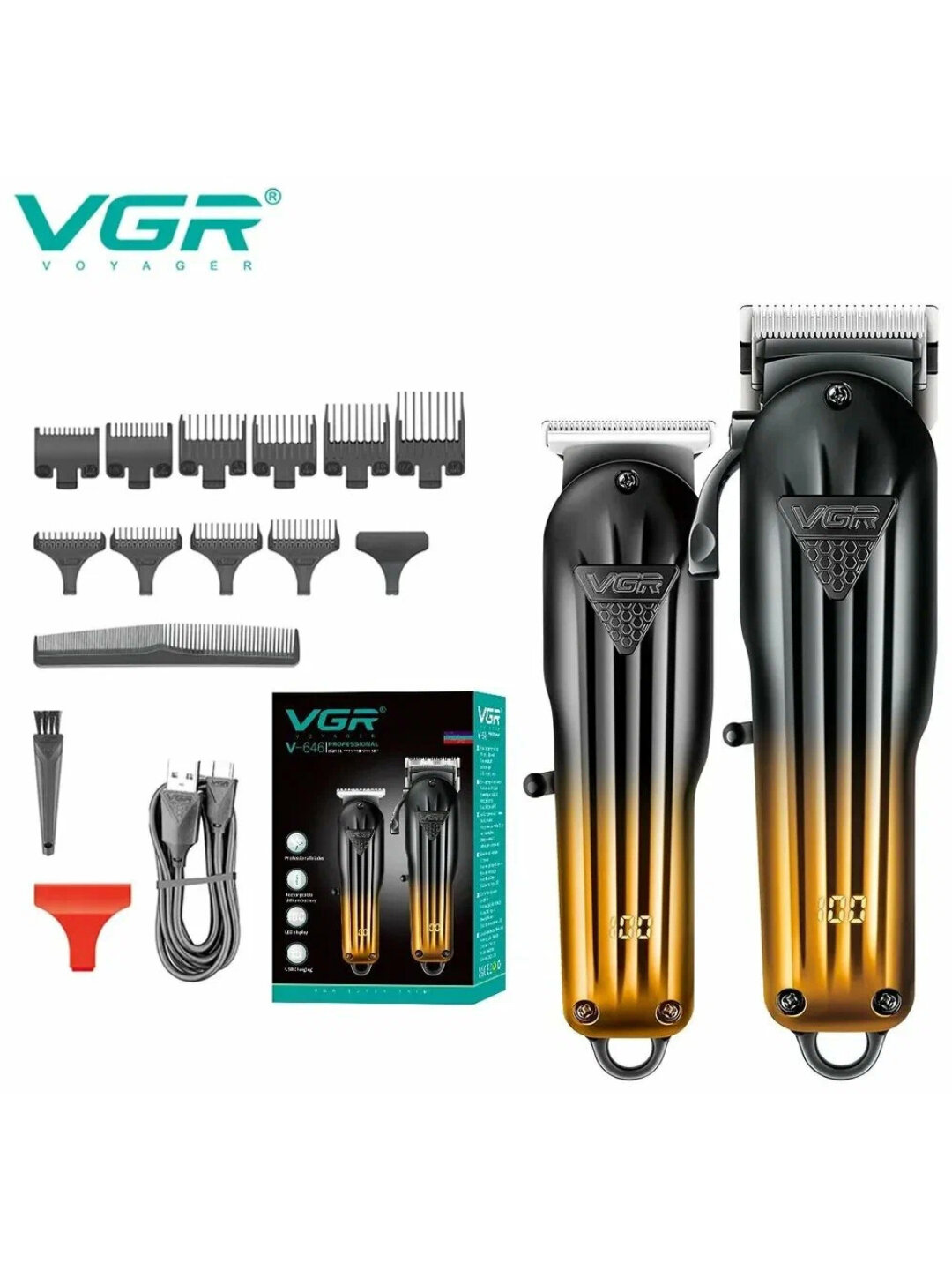 Профессиональная VGR V - 646 стрижки волос, триммер - USB машинка