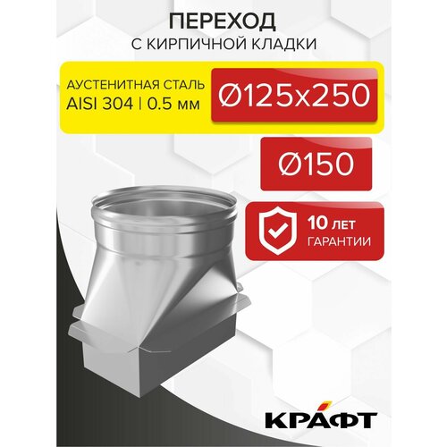 фото Переход с кирпичной кладки 125х250- ф150 craft (304/0,5) крафт