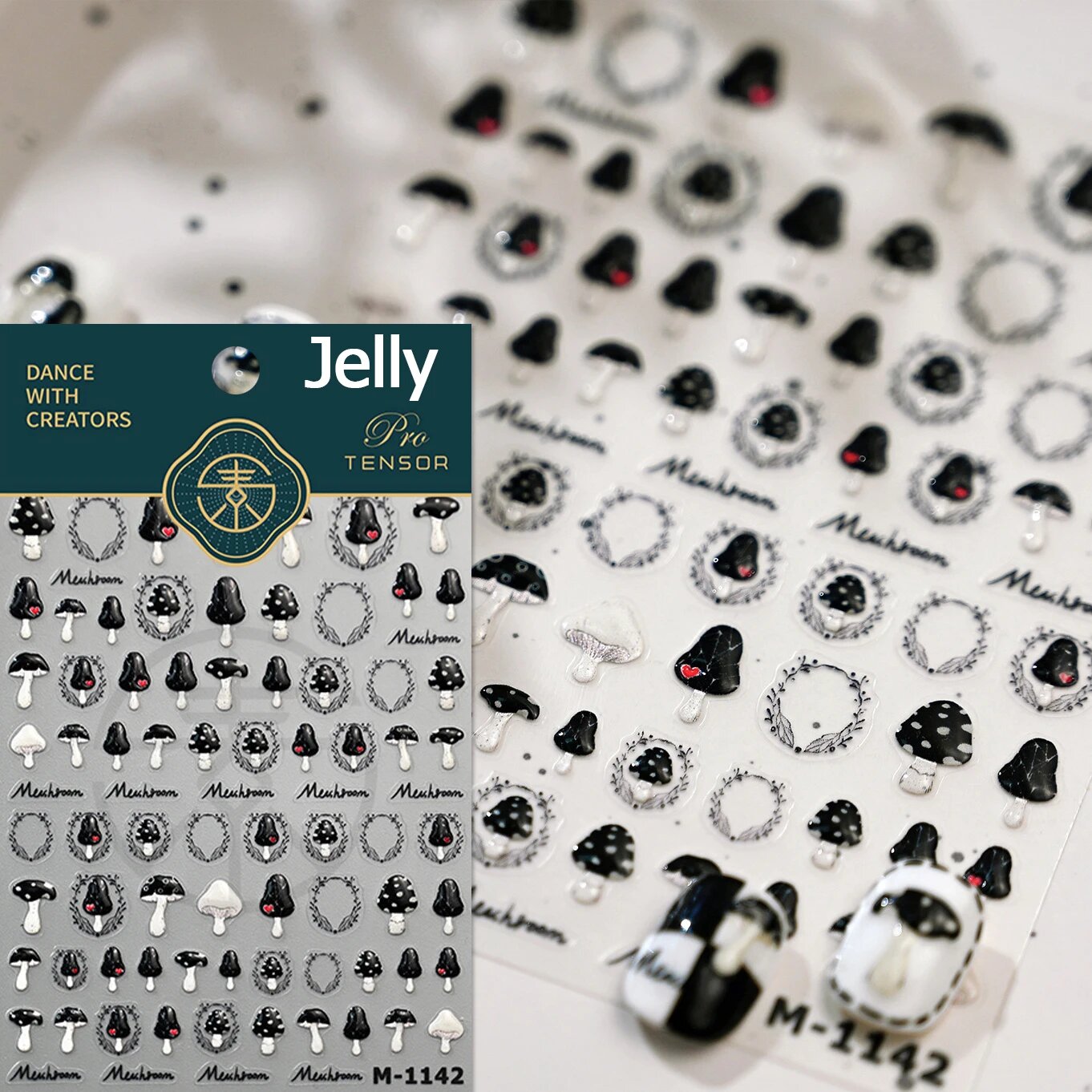 Наклейки для ногтей Jelly Pro Tensor M-1142, черный