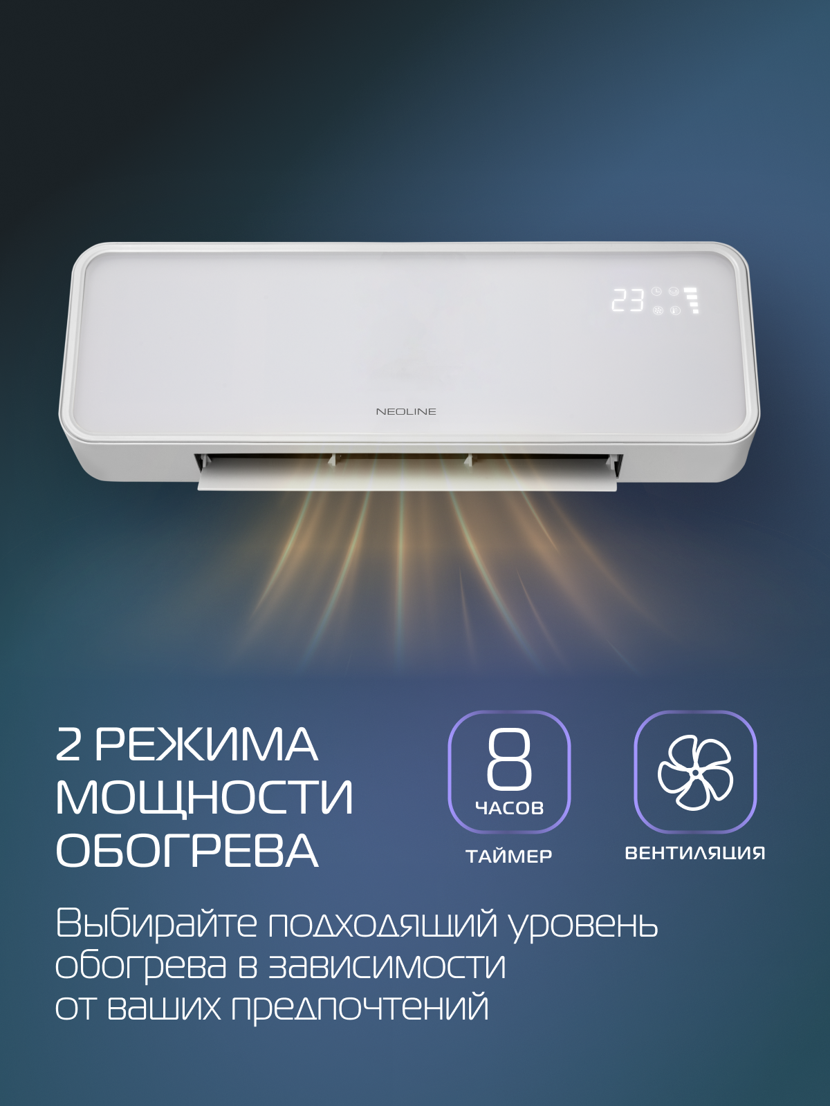 Тепловентилятор настенный NEOLINE NFH/CW-7520W — фото 1