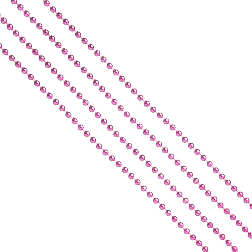 Бусы на елку 27 м пластик розовые