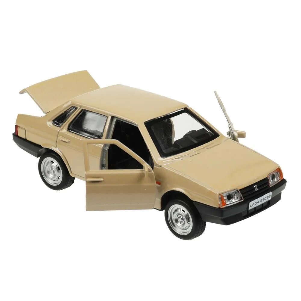 Машинка металлическая инерционная Технопарк LADA-21099 Спутник" 12 см, бежевая