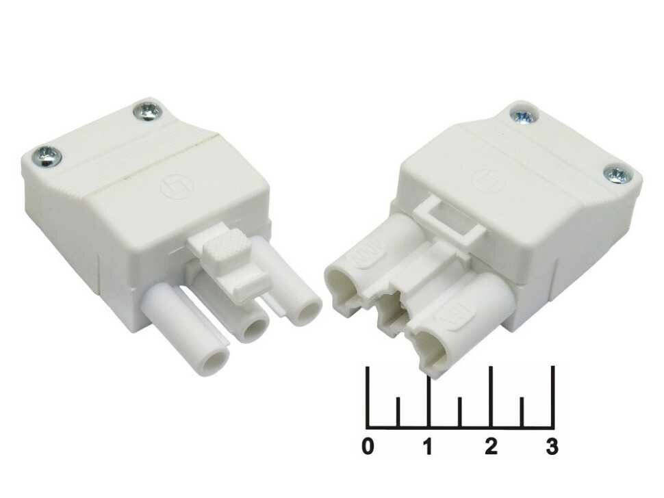 Разъем 3pin в комплекте 16A TP-007-3