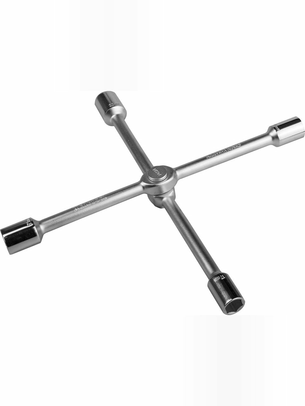 KRAFTOOL 17-19-21-22 мм хромированный ключ-крест баллонный складной 27574