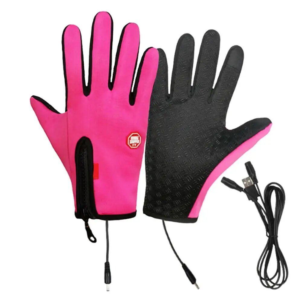 Розовые USB-перчатки с подогревом, унисекс