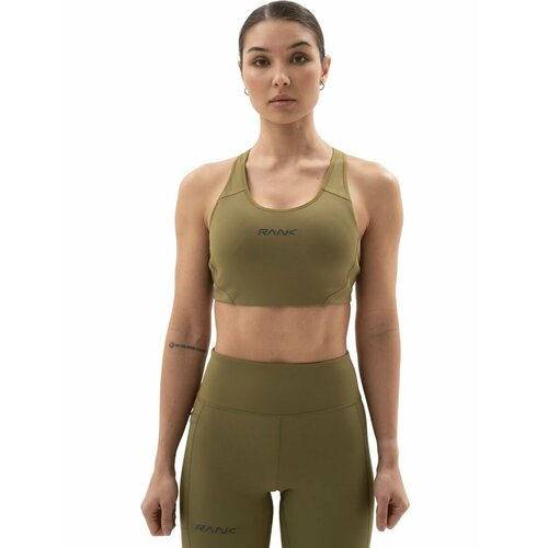 фото Топ спортивный rank pwr bra medium, размер m, оливковый