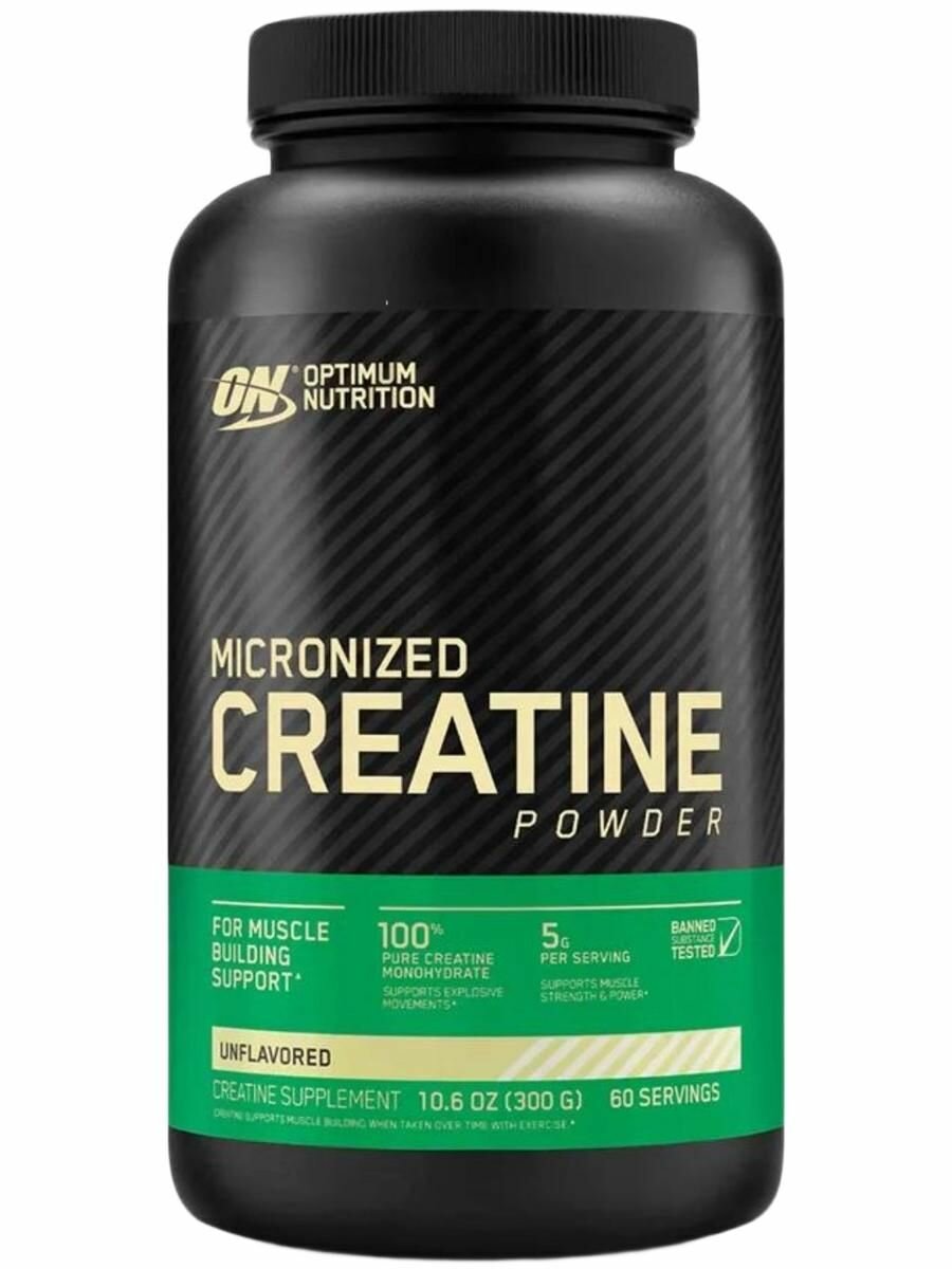 Креатин Optimum Nutrition 300г моногидрат без ГМО для роста силы и мышечной массы