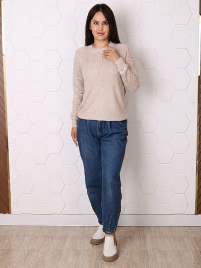 Свитер , размер OneSize, светло-бежевый — фото 1