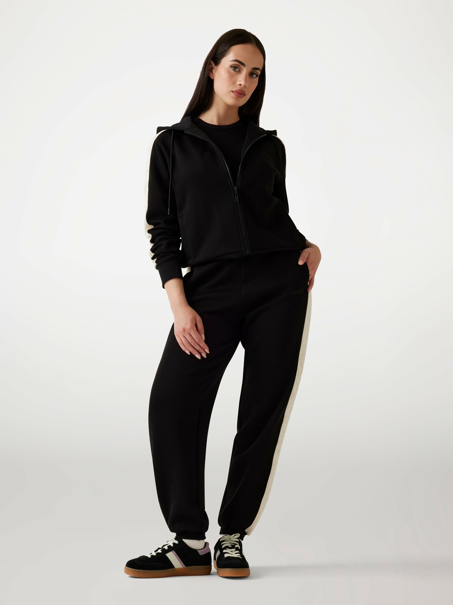 Толстовка GUESS MARYELLA FULL ZIP SWEATSHIRT, , размер XL, , черный — фото 1