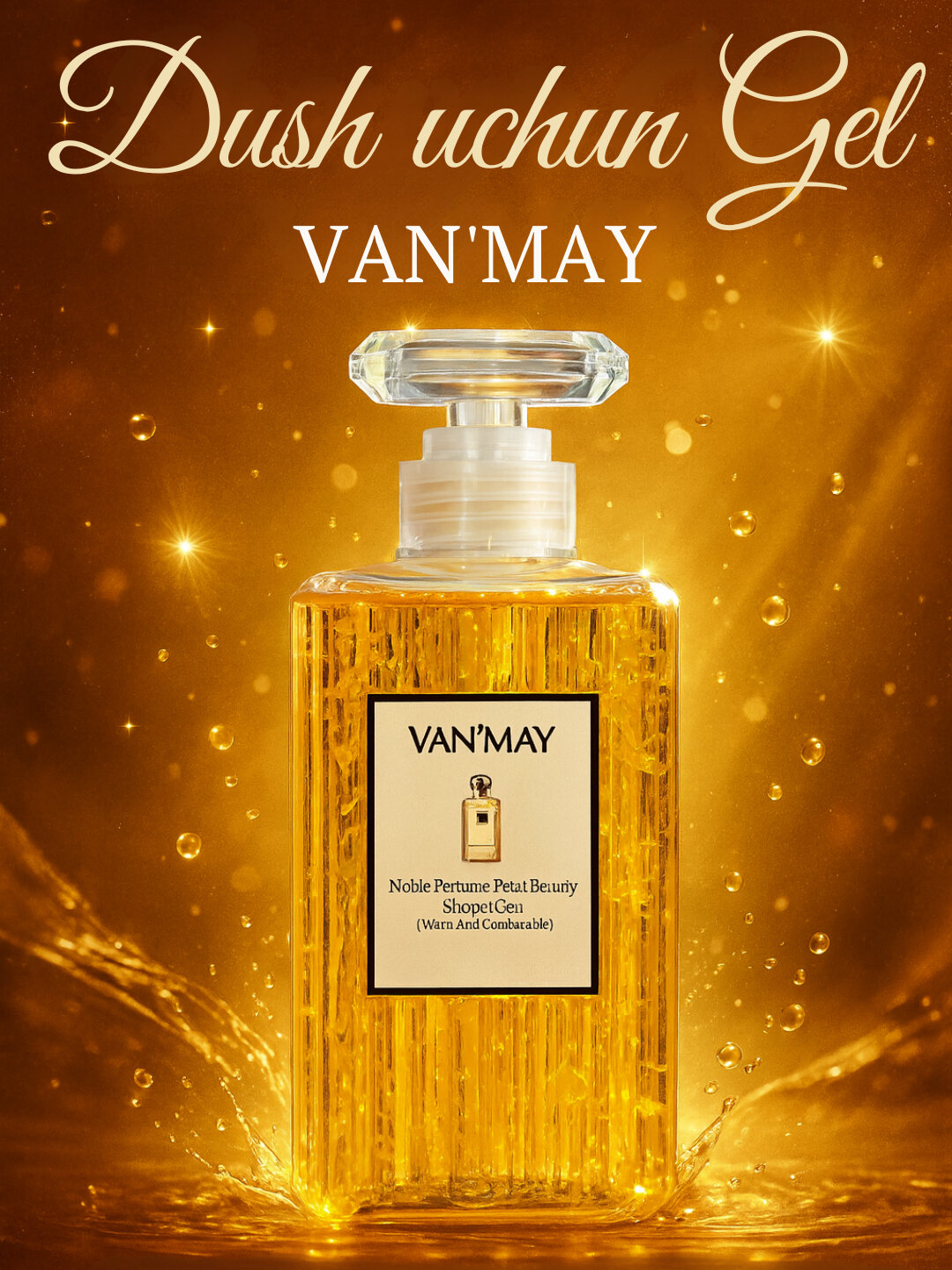 Гель для душа с лепестками роз, VAN'MAY, увлажняющий и питательный, 500 мл