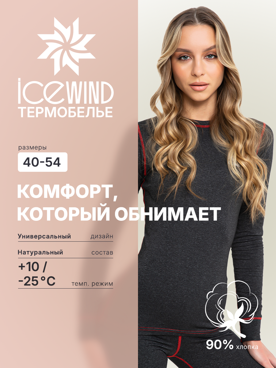 Комплект термобелья ICEWIND размер 50 серый меланж