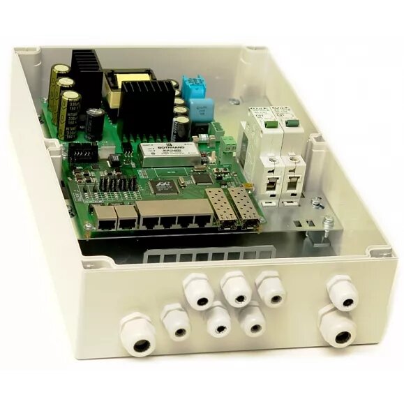 TFortis Уличный гигабитный управляемый 8 портовый коммутатор PSW-2G 6F+ с оптическим кроссом и РоЕ; 802.3af/at (PoE+, High PoE); 2х1000Base-X SFP, 6х10/100Base-Tx RJ-45 с РоЕ; Суммарная мощность РоЕ 160 Вт (2 порта до 60 Вт, остальные 4 порта до 30Вт)