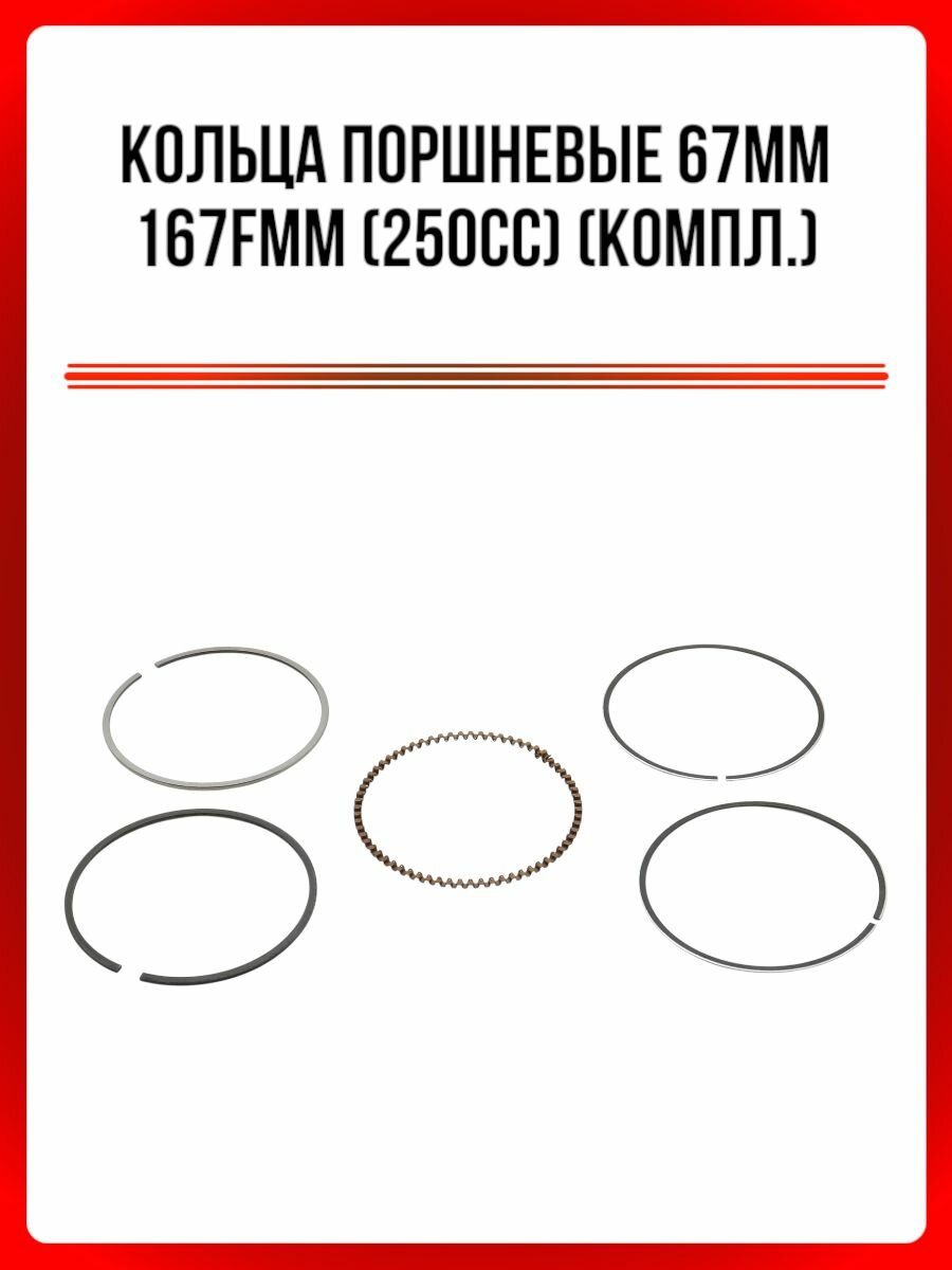 Кольца поршневые 67,0 мм 167FMM (250CC)(компл.)