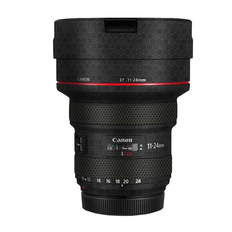 Защитная пленка для объектива Canon EF11-24 с черным рисунком сот и дизайном