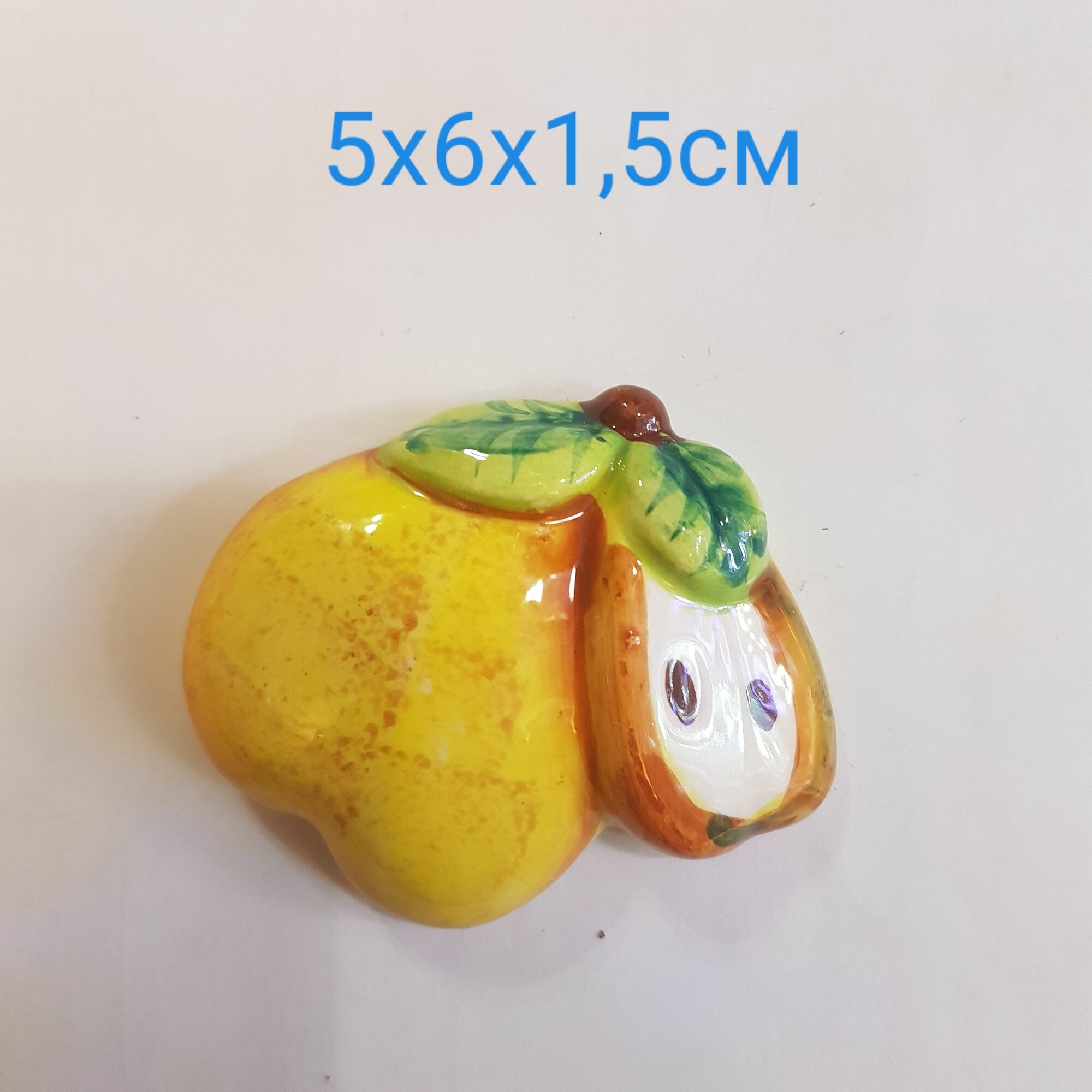 Изделие декоративное Магнит "Груша" 5х6х1,5см, керамика, 3416Д