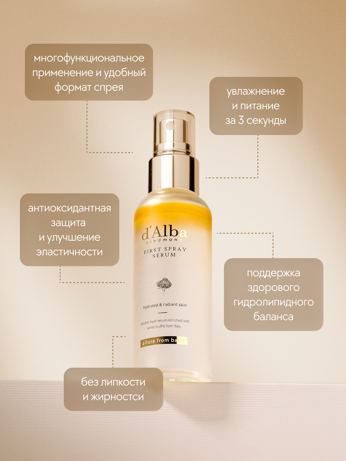 D'Alba Спрей-сыворотка мультифункциональная White Truffle First Spray Serum 50мл — фото 11