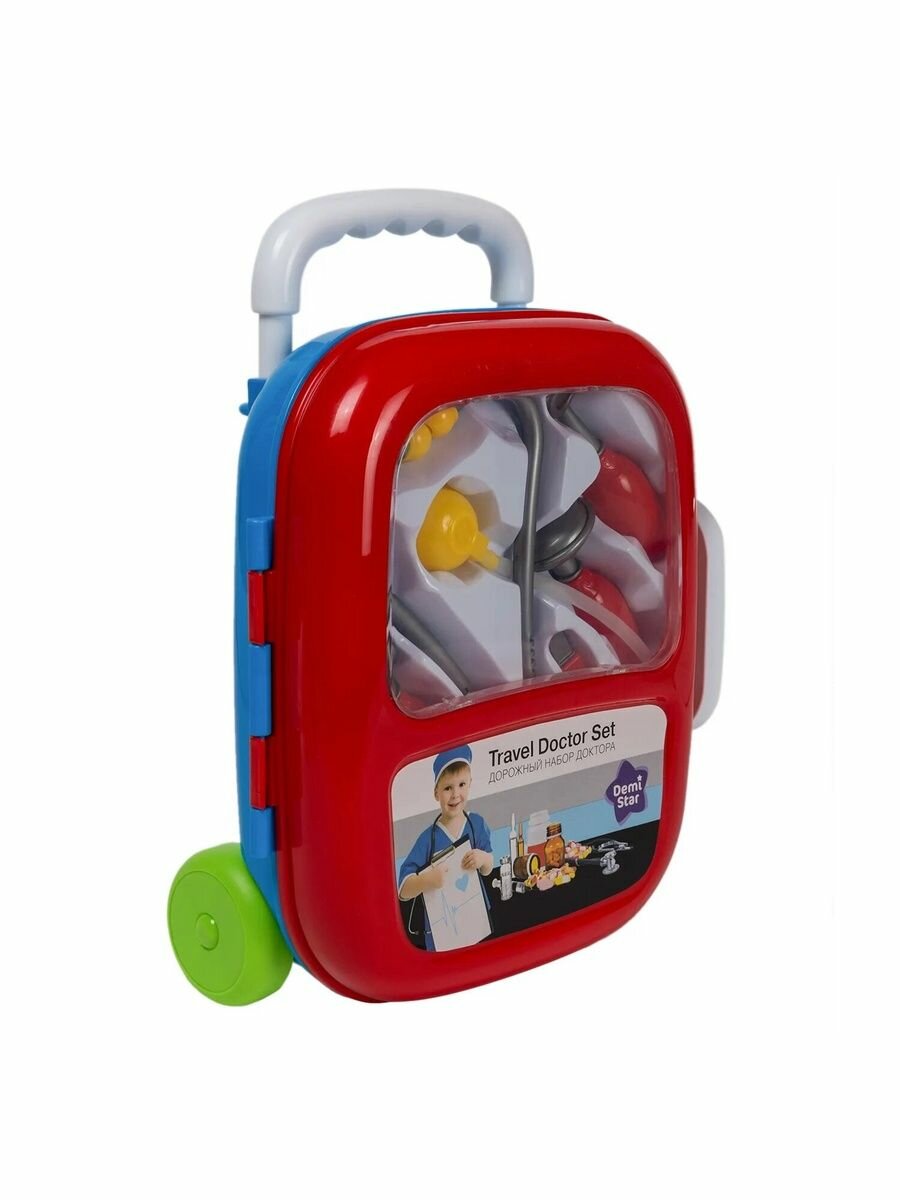 Дорожный набор доктора в чемоданчике на колесиках.