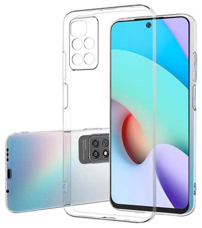 Тонкий прозрачный чехол для REDMI 10 силиконовый, защита камеры
