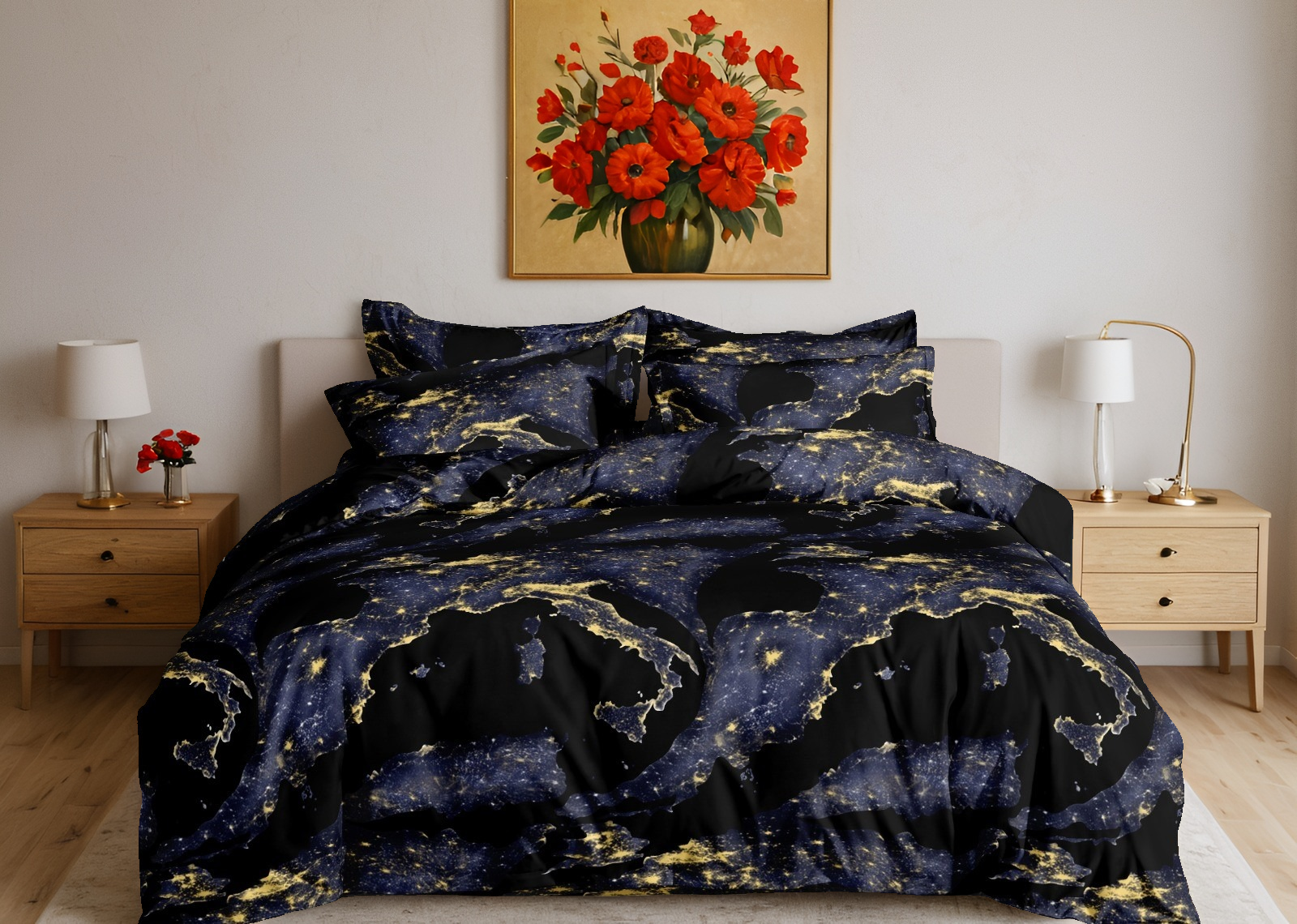 Постельное белье 2-спальное, евро простынь, наволочки 70х70, полисатин, 2х спальный комплект, Ивановский текстиль TOP_T