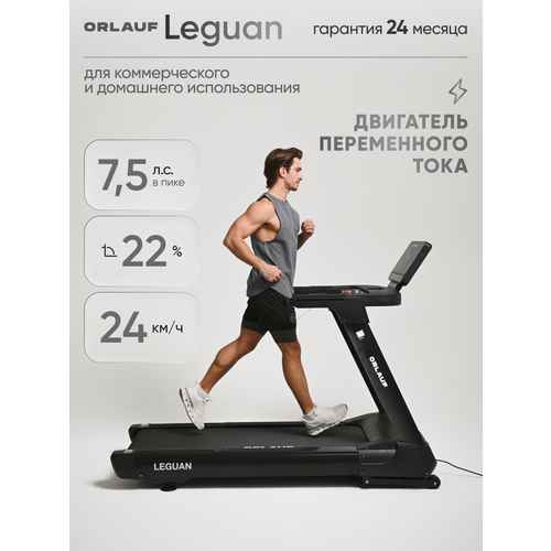 Беговая дорожка электрическая профессиональная Orlauf Leguan для дома / До 200 кг