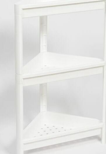 Этажерка для ванной и кухни 3-х ярусная угловая (белая)
