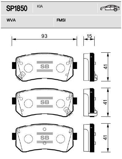 Колодки задние KIA Rio06-> /KIA Ceed/HYUNDAI i20/i