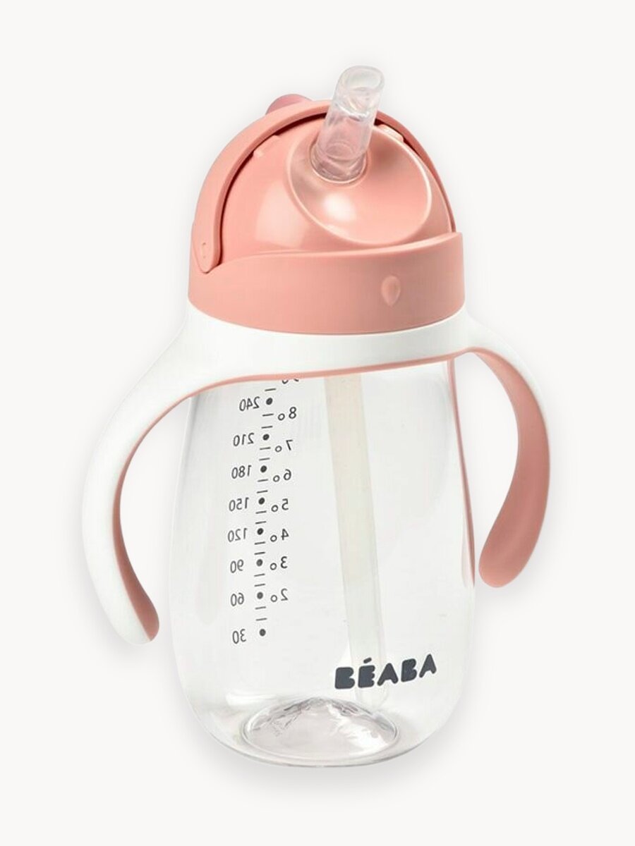 BEABA поильник с трубочкой детский, бутылочка для воды 300 мл, поильник непроливайка для ребенка