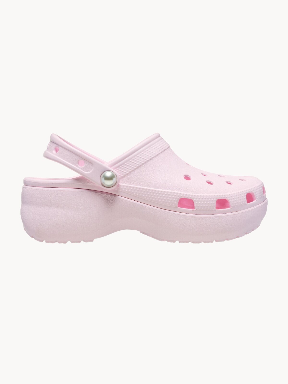 Сабо Crocs Classic Platform Pearl Clog, размер W6 US, розовый,
