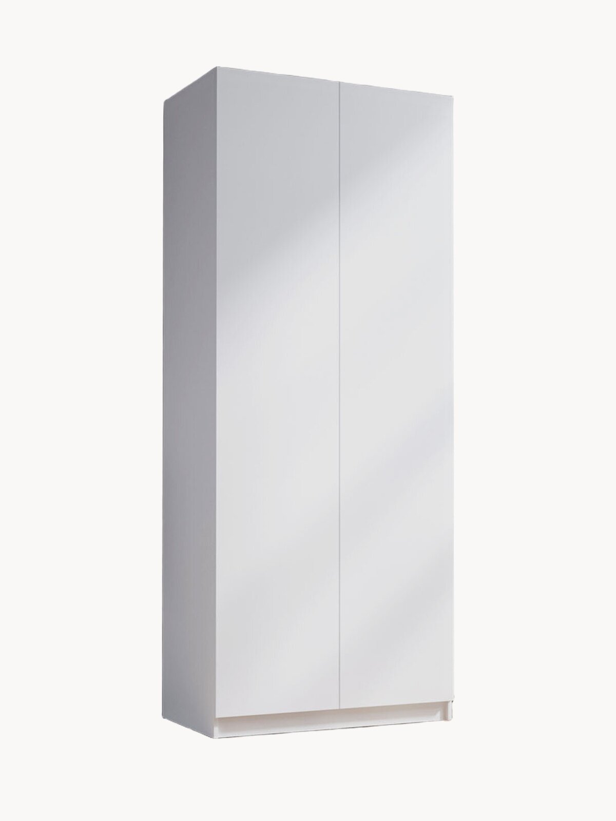 Шкаф для одежды распашной 90*220*50 см, Белый с полкой и штангой