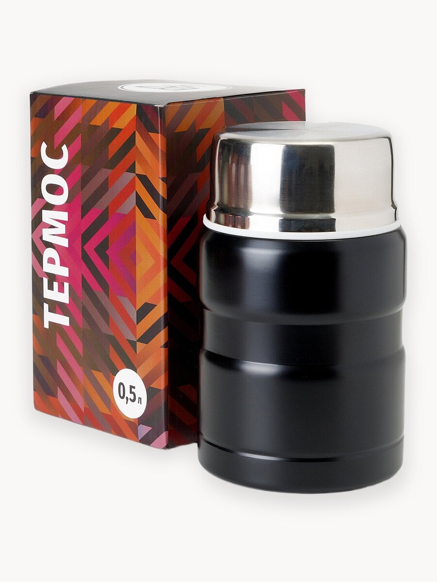 Термос для супа герметичный 500 мл чёрный