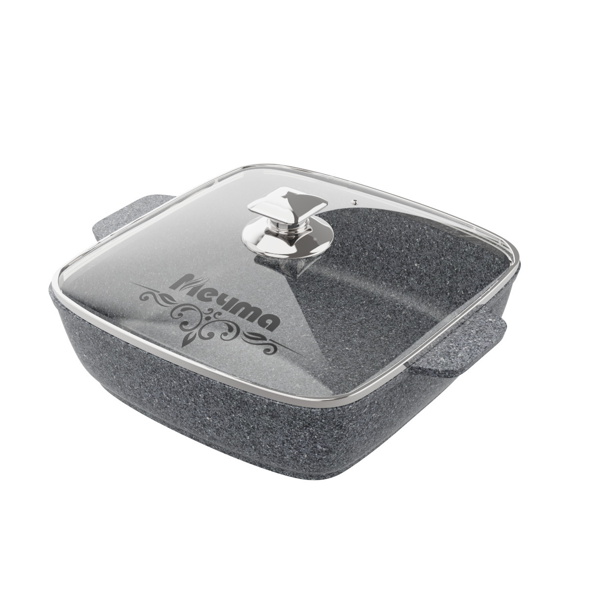 Мечта Жаровня квадратная 26х26 см АП Premium (grey) 38901 серая