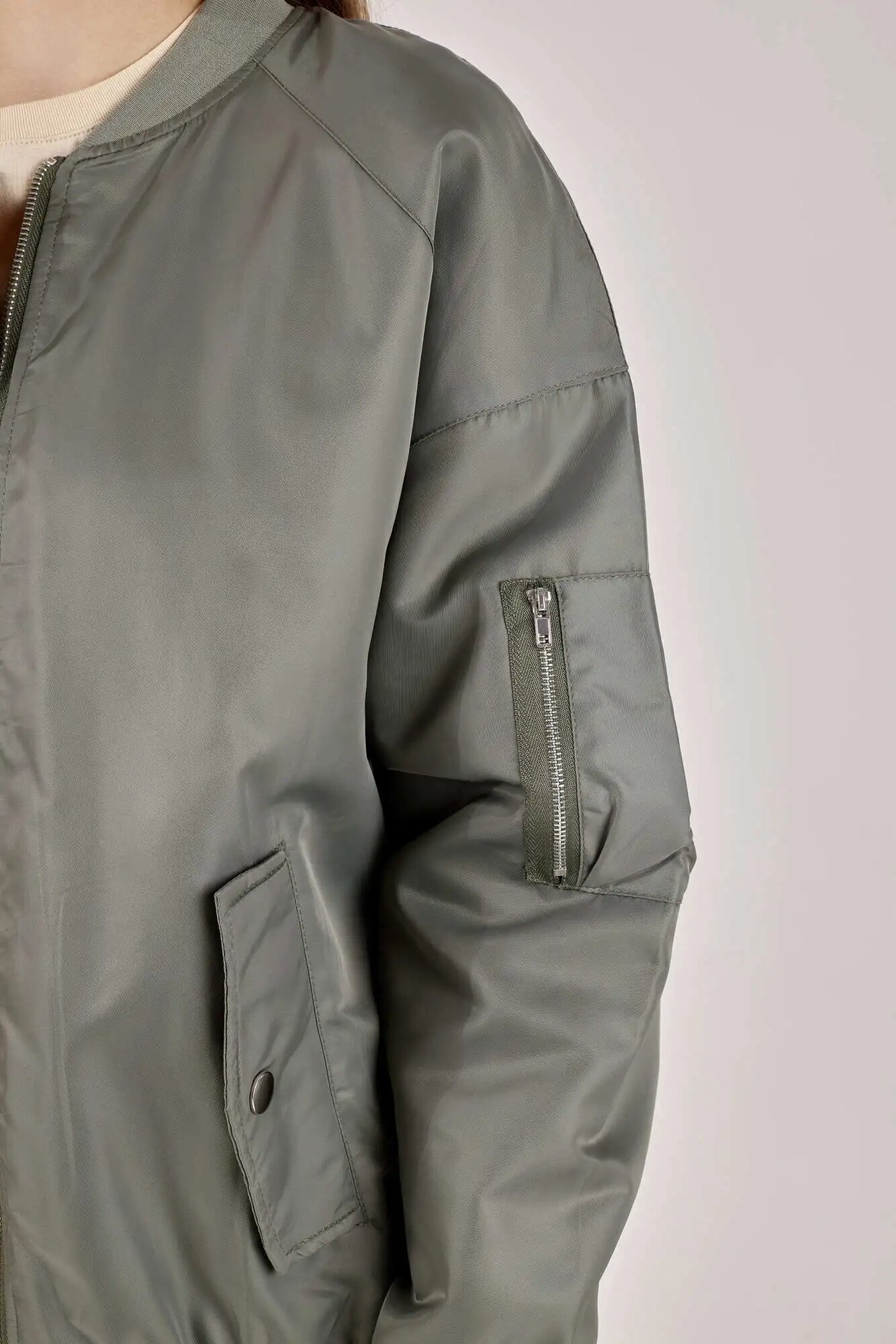 Бомбер Selfie, размер L, хаки — фото 1