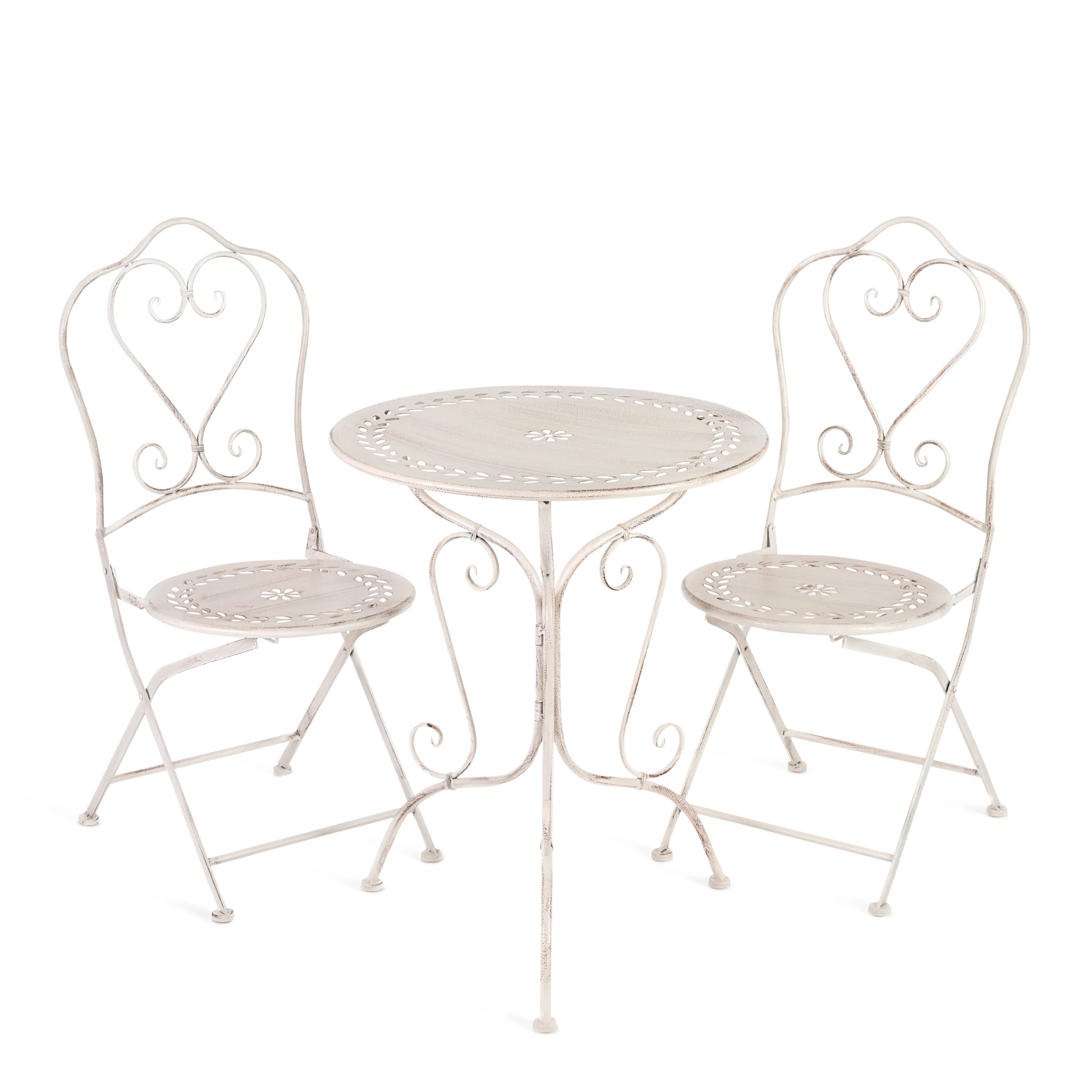 Комплект (стол + 2 стула) Secret de Maison Monique (mod. PL08-6241.6242) Tetchair белый, металл, твердое сиденье, без подлокотников