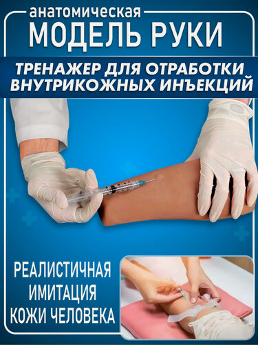 Изображение товара Тренажер для внутрикожных инъекций. 3D анатомическая модель рука для инъекций тренажер.