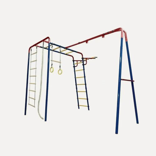 Изображение товара Уличный комплекс Атлет с канатом, кольцами и веревочной лесенкой, 1,2 * 2,1 м, высота 2,1 м