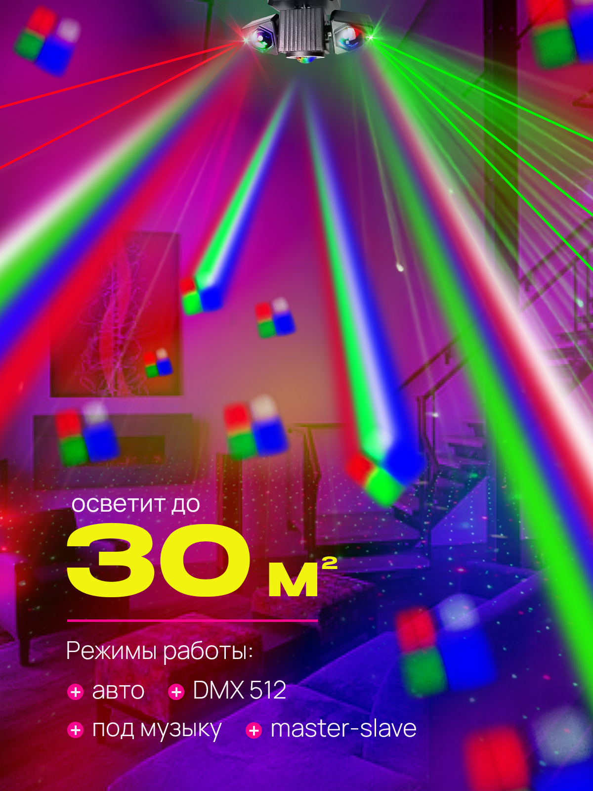Светомузыка NOIR-Audio Disco Laser 4, пульт управления, 4 режима — фото 1
