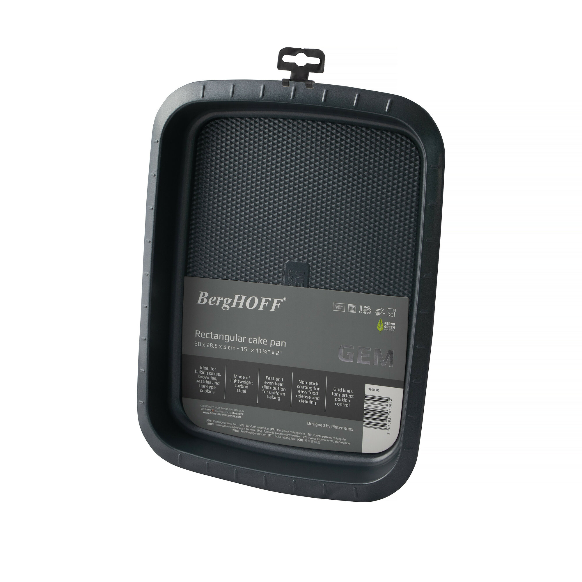 Противень для выпечки 4л 38x28 5x5см BergHOFF Gem  сталь  высокий борт