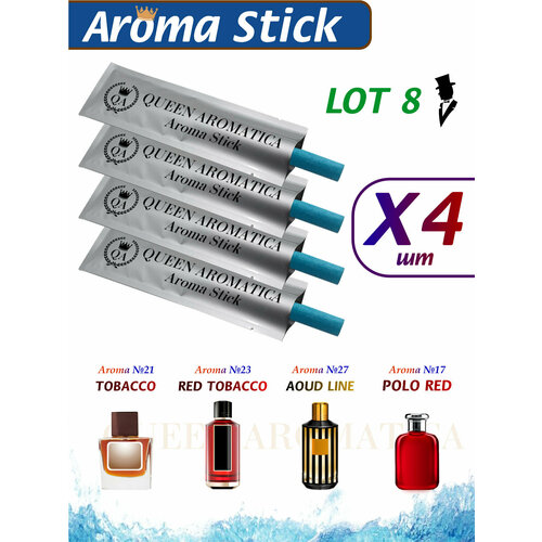 фото Ароматизатор в машину queen aromatica - сменные арома стики набор lot 4 stick man 8