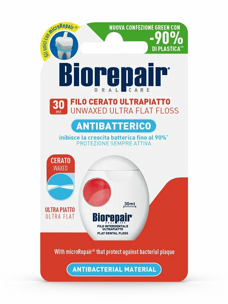 Biorepair Зубная нить Filo Cerato Ultrapiatto ультра плоская без воска 30 м 1 шт