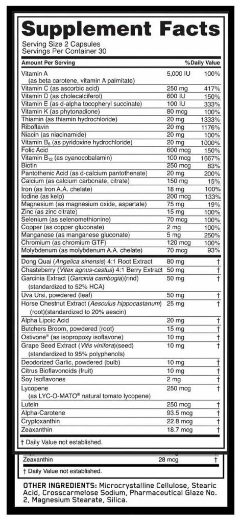 Витаминно-минеральный комплекс спортивный для женщин Optimum Nutrition Opti Women 60 капсул — фото 1