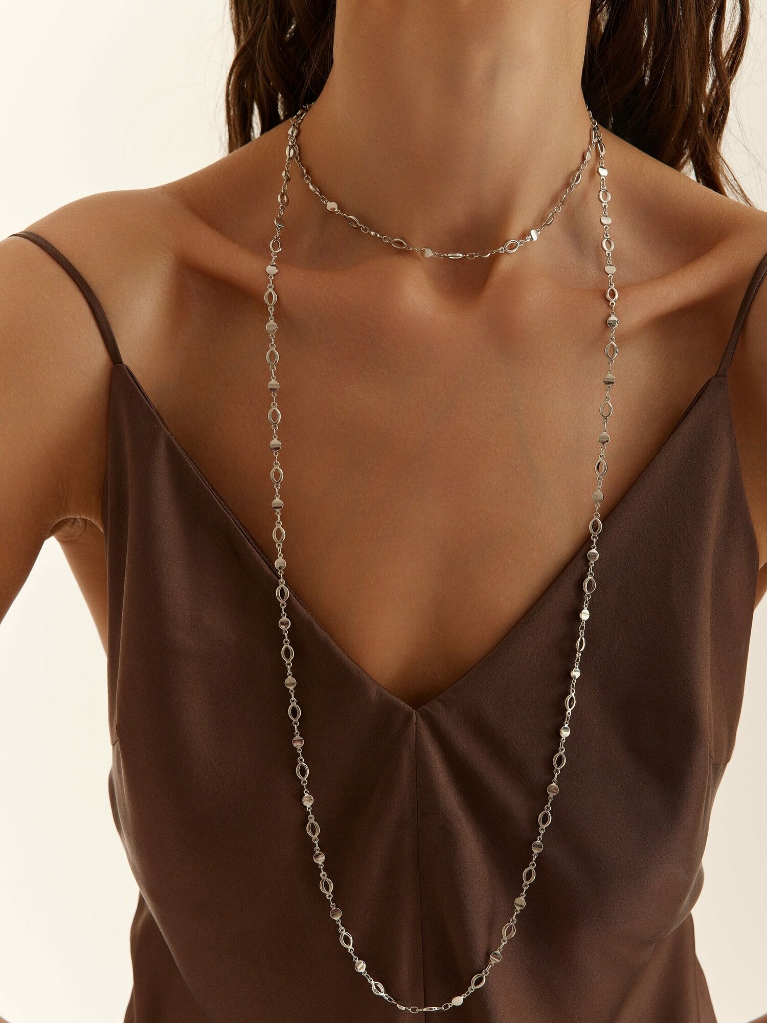 Цепь Edalin JEWELRY, 1 шт., длина 90 см, серебро