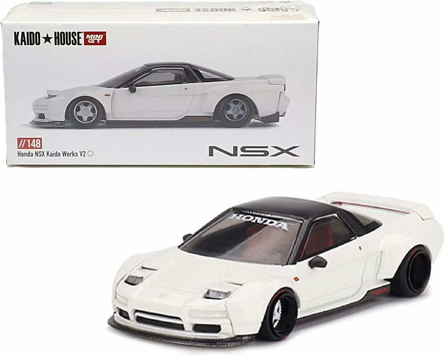 KAIDO HOUSE x Mini GT Honda NSX (NA1) Kaido Works V2 White (year 2025, KHMG148) - коллекционная Premium машинка
