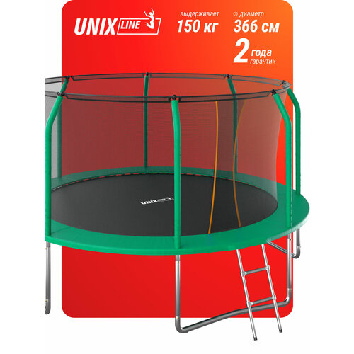 Каркасный батут Unix Line SUPREME BASIC 12 ft 366х366х269 см , синий