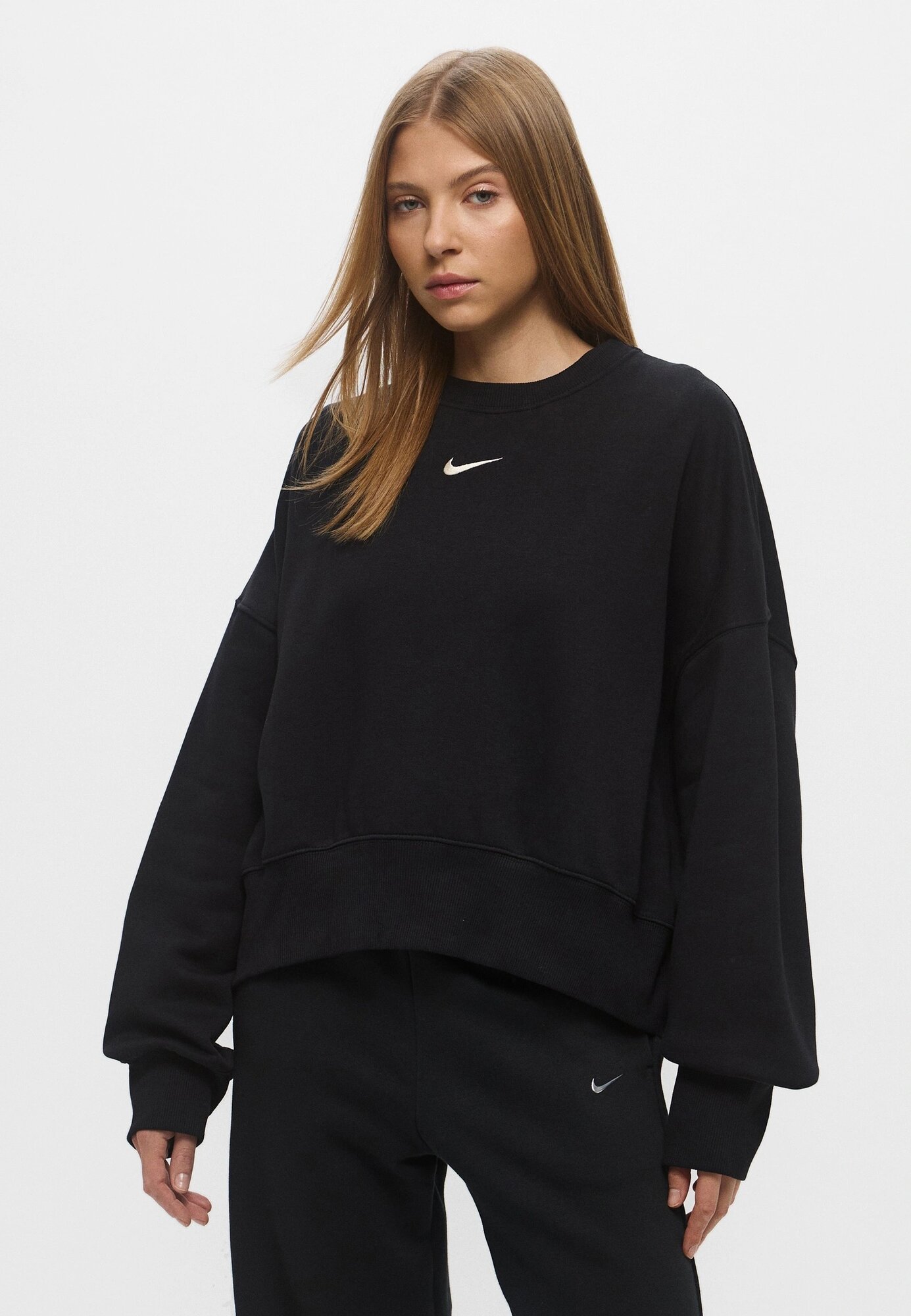 Свитшот спортивный NIKE NSW PHNX FLC OOS CREW, размер 46-48, , черный