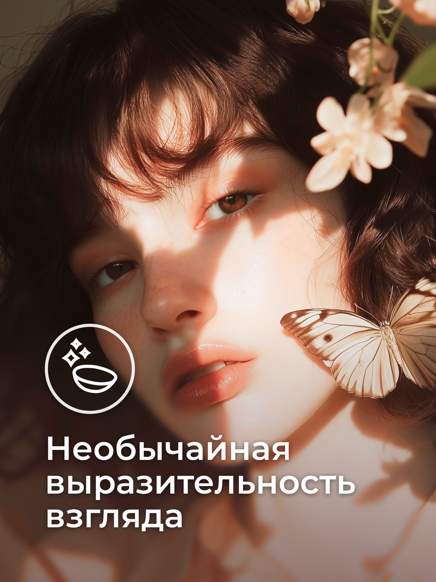 Изображение Цветные контактные линзы Офтальмикс Butterfly 1-тоновые (2 линзы) -0.00 R 8.6 Choco (шоколад)