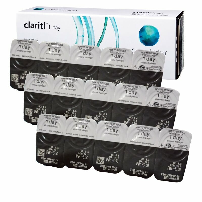 Контактные линзы CooperVision Clariti 1-Day 30 pk (BC 8.6; D -4.75)