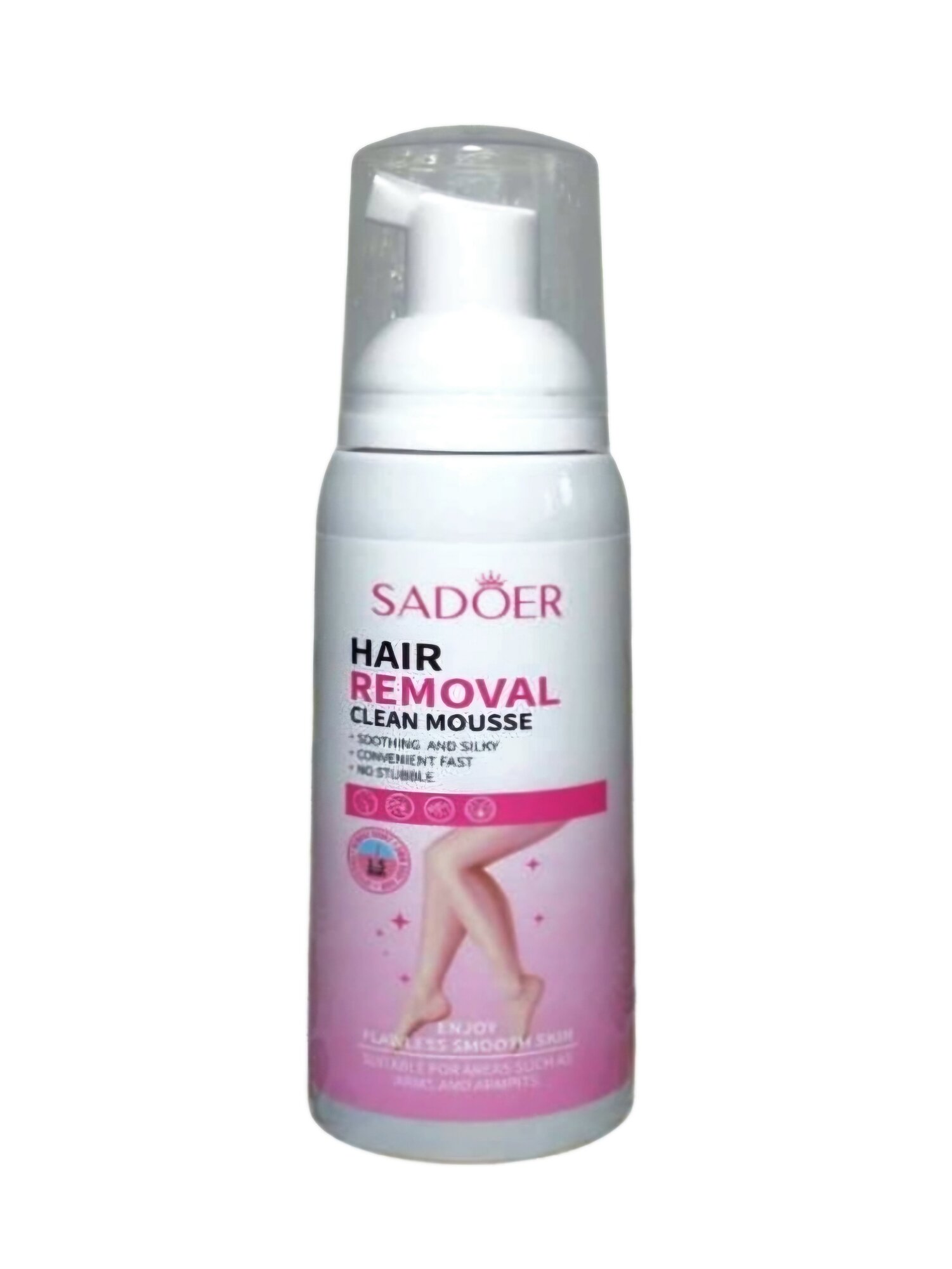 Средства Для Депиляции Мусс для депиляции SADOER Hair Removal Clean, для всех типов кожи, 100 мл
