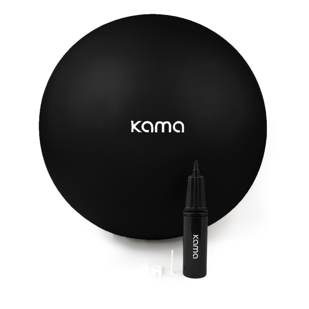 Фитбол Kama, мяч спортивный, диаметр 75 см, цвет черный, с насосом