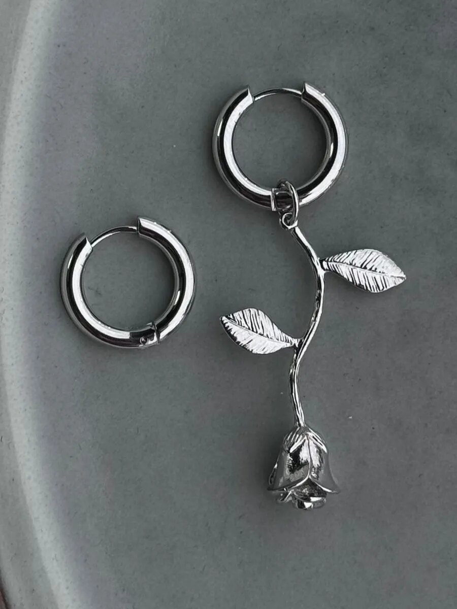 Серьги конго BLUE jewelry серебристый