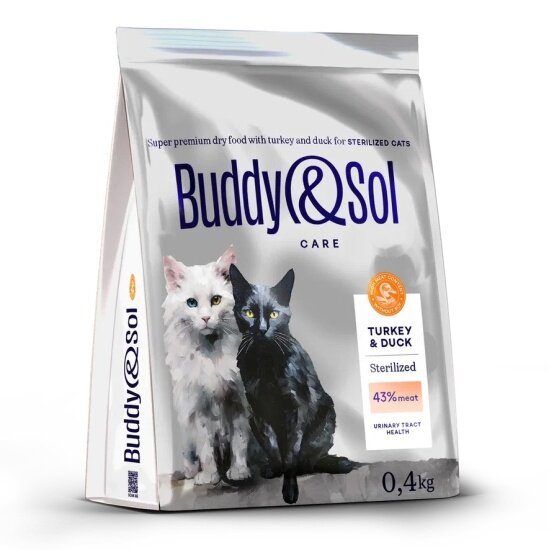 Корм сухой Buddy&sol CARE STERILIZED для стерилизованных кошек, индейка/утка, 400 г